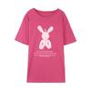 Summer Women's T-shirt Medium-length Loose Cartoon Round Neck Plus Size Short-sleeved Tops