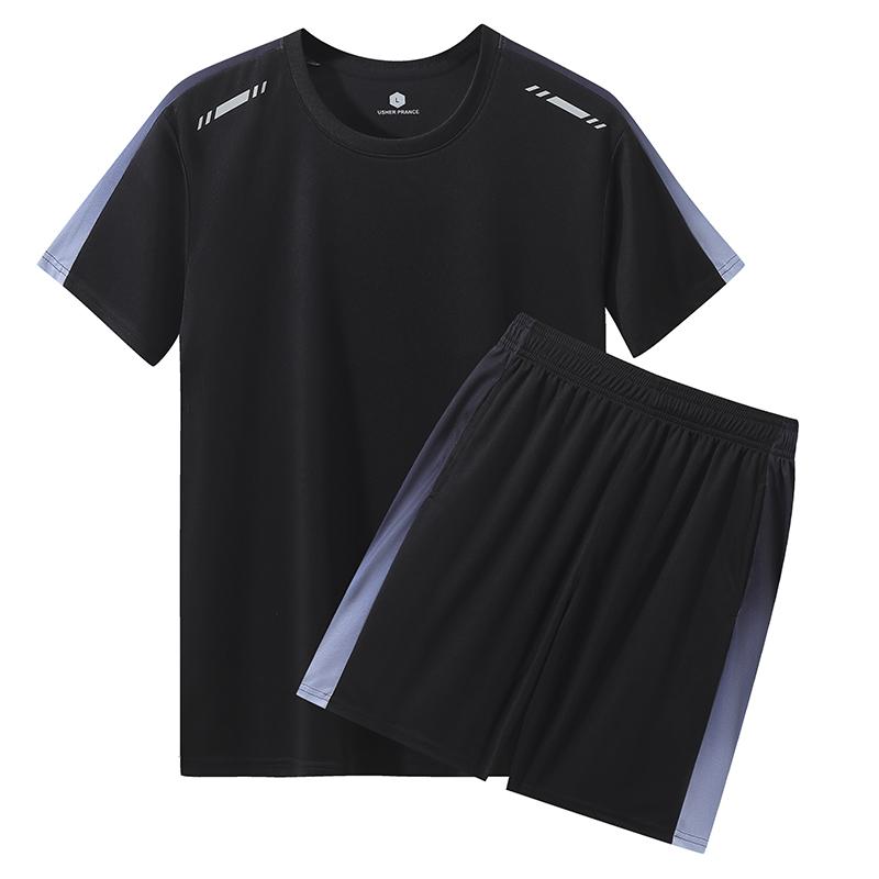Gym Running Kits Male Basketball Uniform Suit Men Shorts Outdoor Morning Running Clothes Cycling Training Tight Fast Drying
