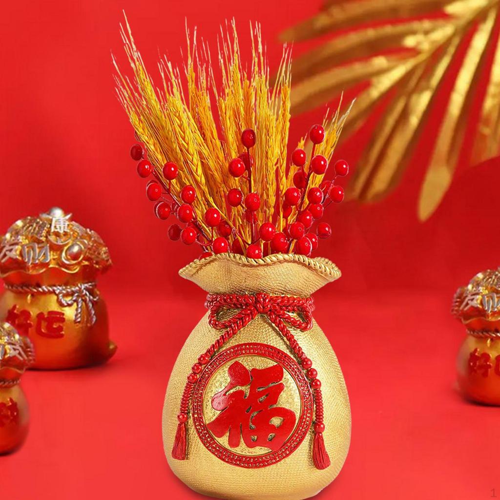 Chinese Flower Vase Shape Bouquet Holder Flowerpot Gift Statue Art Ornaments Planter Pot for Home