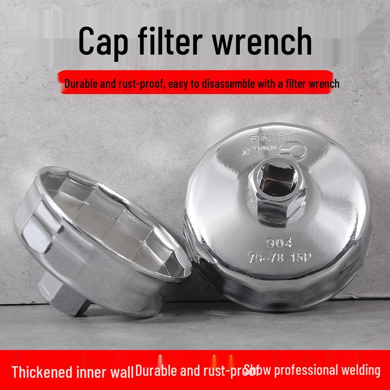 Cap-Style Oil Filter Wrench Tool for Easy Installation and Removal