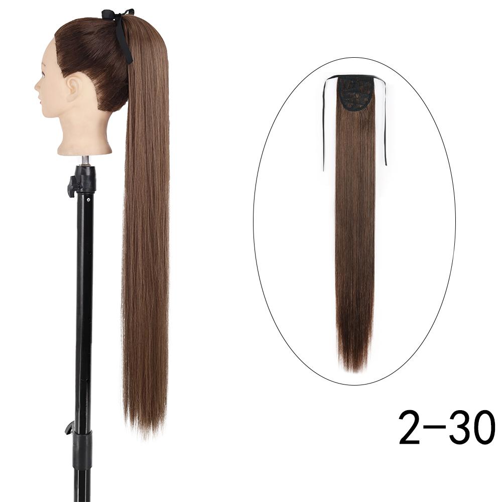 MERISIHAIR Hosszú, egyenes csokornyakkendő lófarok kapcsos hajhosszabbító 55 85 cm természetes fekete barna szintetikus zsurló nőknek