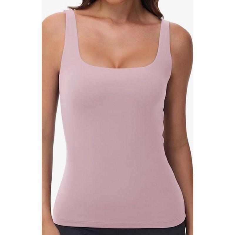 Solid Color Square Neck Sleeveless Top Solid Color Square Collar Sleeveless Open Back Tops Women