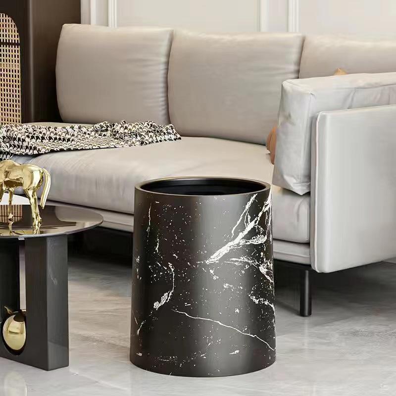 

Скандинавський стиль Кошик для паперу великої місткості Ретро мармур для спальні, вітальні, ванної кімнати та готелю.