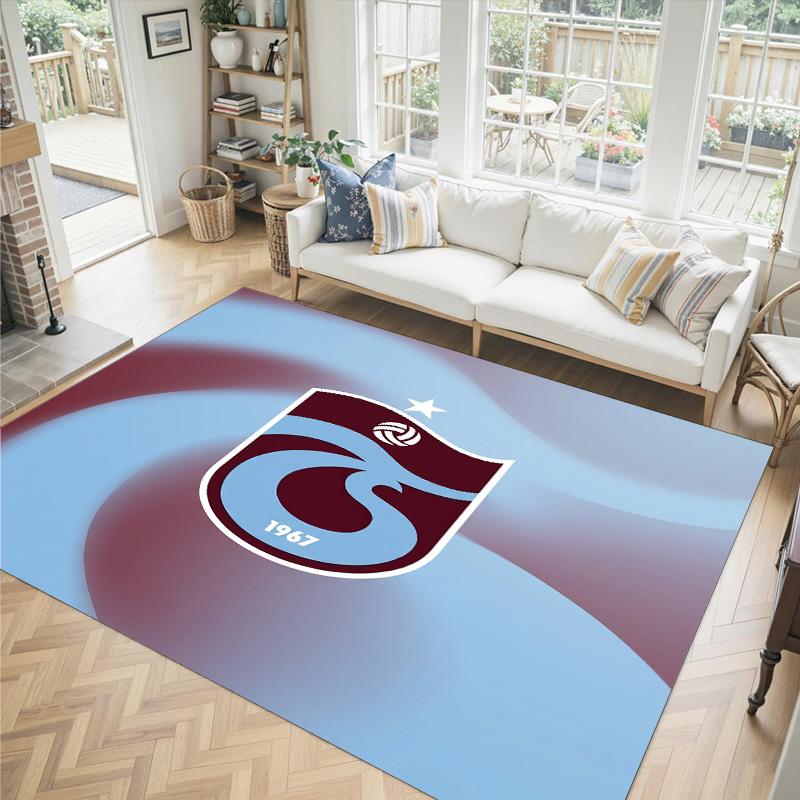 Trabzonspor FC Design Crystal Velvet Carpet Cozy Non?Slip Printed Rug For Bedroom Living Room Entrance