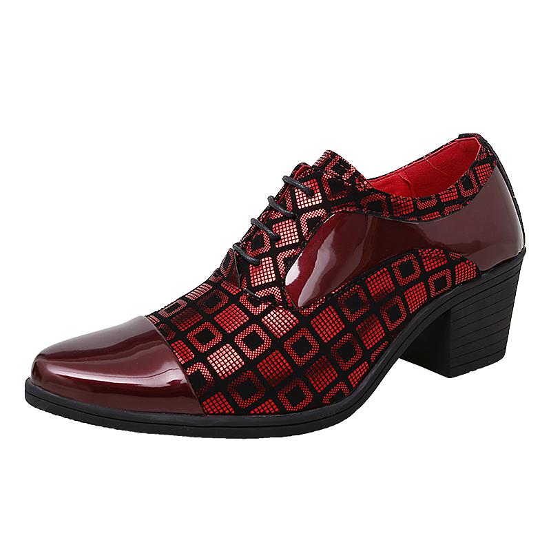 

Класичне розкішне чоловіче шкіряне взуття Офісне ділове взуття Чоловіче банкетне взуття Взуття на підборах Червоне Міцне Повсякденне взуття Загострене 39 червоний