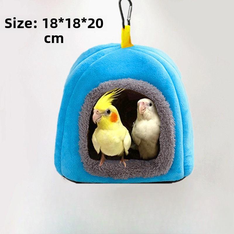 

Гнездо для попугая из хлопка, гнездо для птиц, теплое, холодное, с подогревом, зимнее, утолщенное гнездо для домашних животных синий