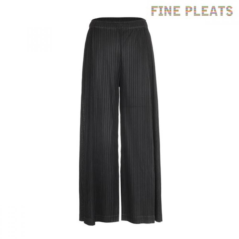 Fine Pleats Basic Pants Black FREE