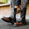 Men's Large Size Western Cowboy Leather Boots - Autumn Embroidered, Square Toe, High Top.