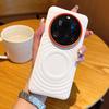 For Xiaomi 15 14 Ultra Case Magsafe Magnetic Ripple Pattern Leather Orange Camera Lens Frame Protection Soft TPU Back Cover