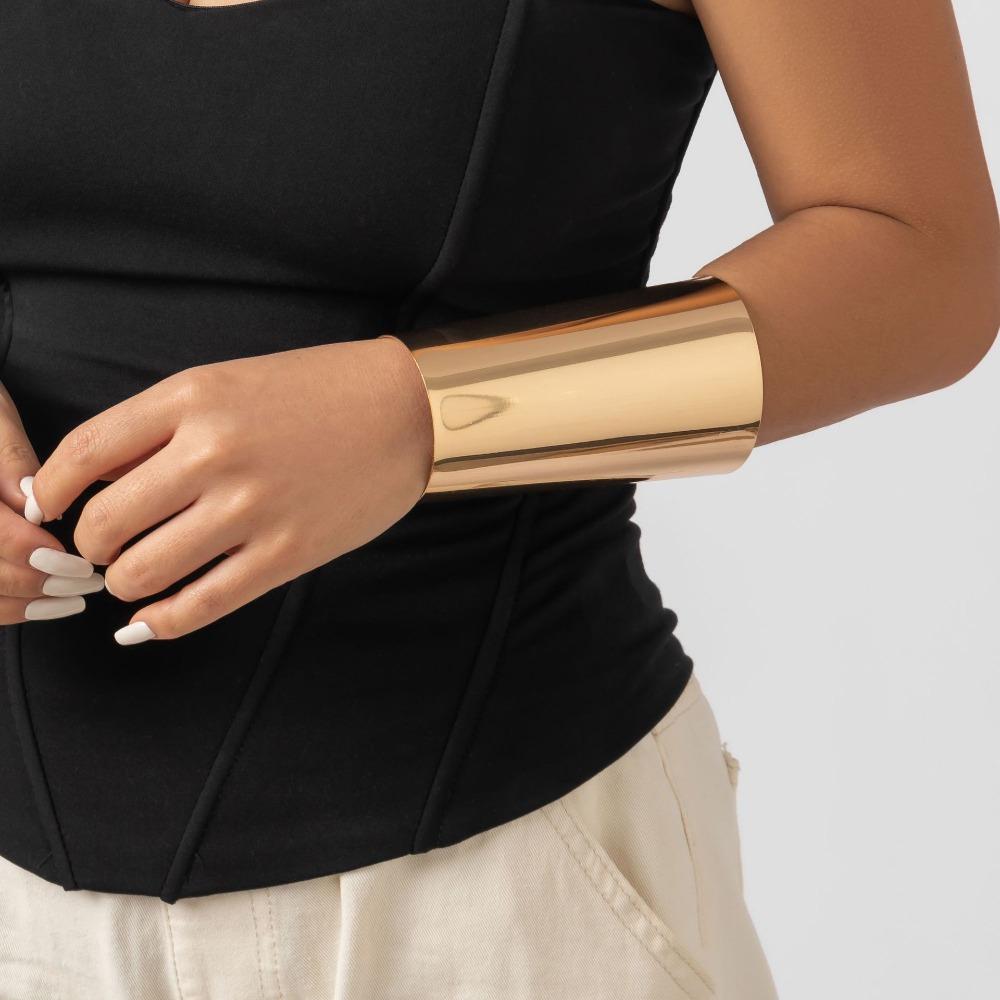 Smooth Surface Cuff Bangles Europe American Style Exaggerated Bracelet Wide Open Bangle Girls