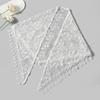 Women Lace Triangle Scarf With Tassel Embroidered Solid Color Shawls Veil Fashion Lightweight Prayer Hijab 160*50Cm
