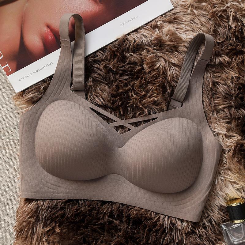 Invisible Bra Women's Gathering Underwear Fixed Cup Sexy Bra Push Up Bra