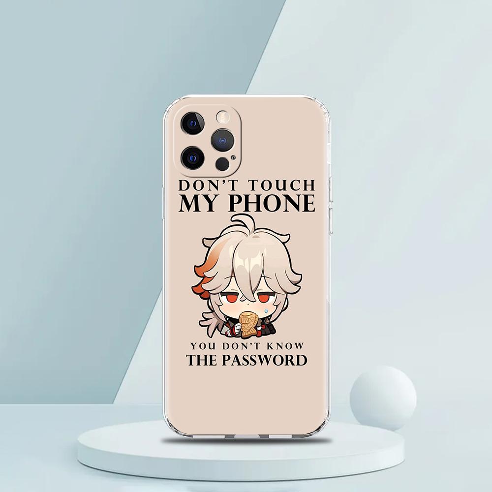 

For iPhone 15 16 14 13 12 mini 11 Pro Max XS X XR SE 7 8 Plus Clear Cover Genshin Impact Kawaii Cartoon Role Phone Case iPhone 14 Pro