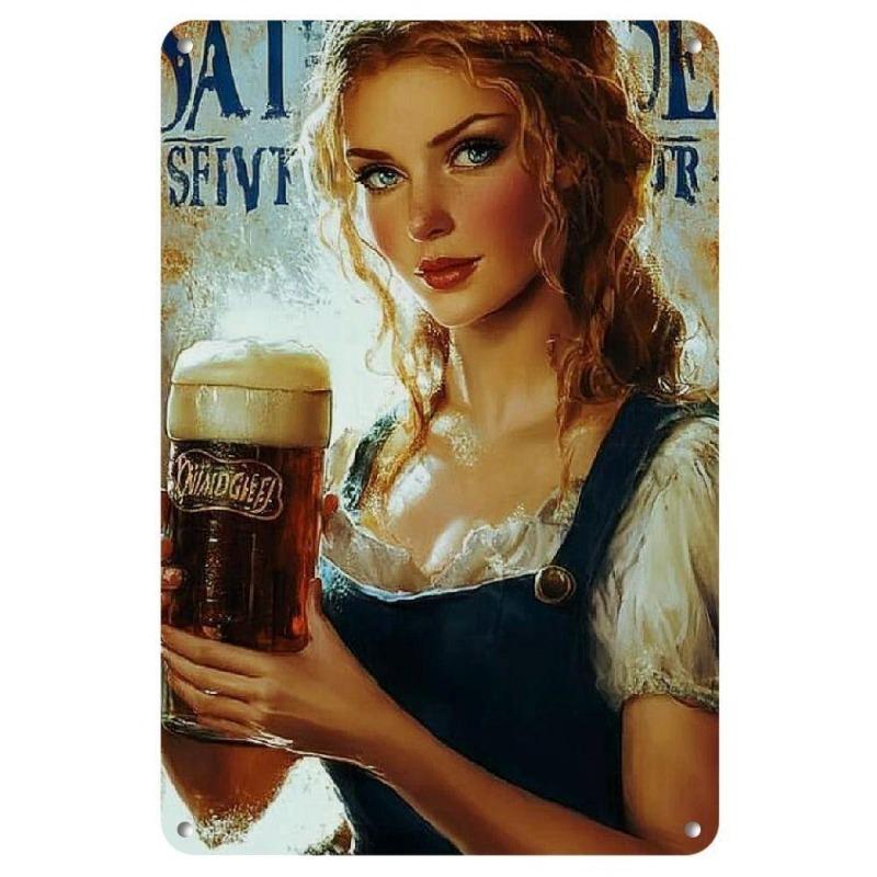 Pin-Up Girl Blechschilder, Garage Werkstatt Metalldekor 20x30cm