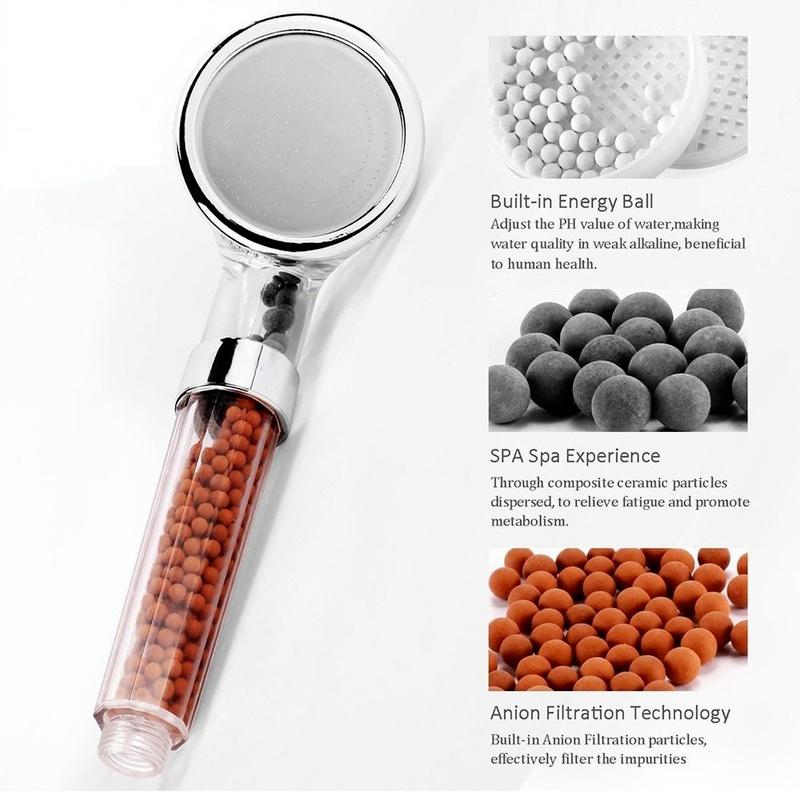 Anion Bath Shower Head Jetting Shower Head High Pressure Saving Water Bathroom Filter Shower SPA Nozzle Bathroom Accessories