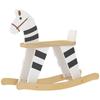 Rocking Horse for Children, Wooden Base, Backrest, Ages 18 Months-3 Years, Black and White