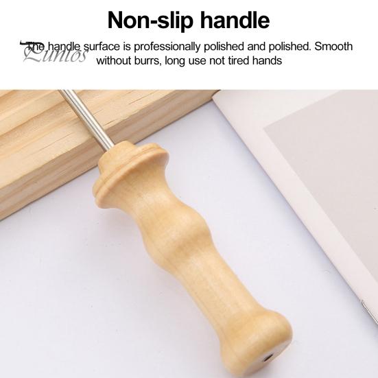 Embroidery Needle Wooden Handle Embroidery Punch Needle Pen Weaving Tool for DIY Craft Stitching Applique