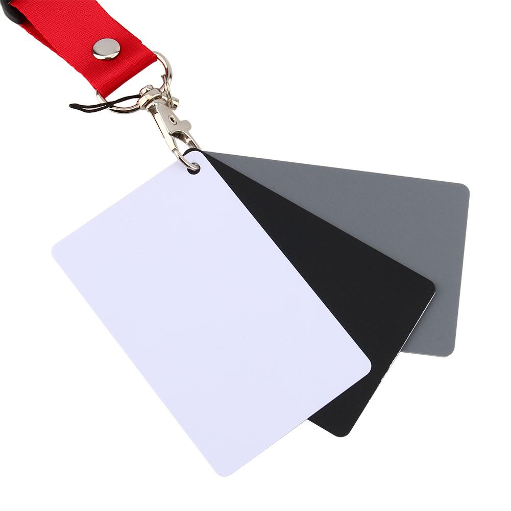 Grey Card White Balance 3 in 1 18% Digital Photography Exposure Color Balance Card Set Gray/White/Black
