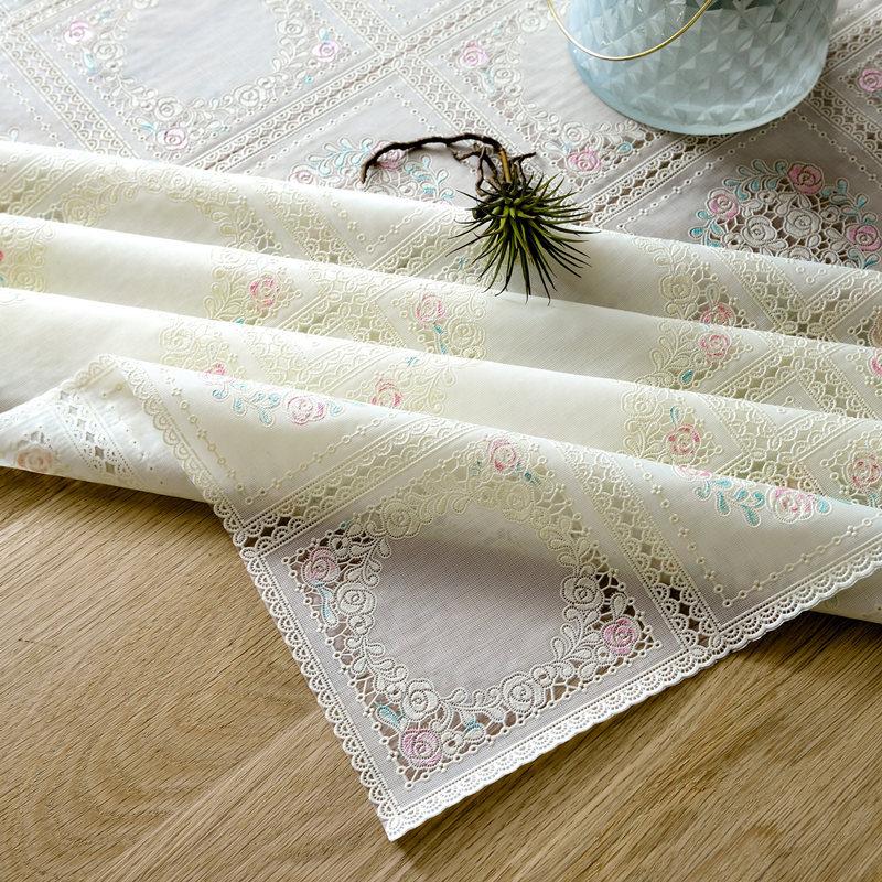 Factory Direct Sales Internet Celebrity Tablecloth Leave-In Waterproof, Oil-Proof And Scalding Rectangular Dining Table Cloth Tablecloth Lace Coffee