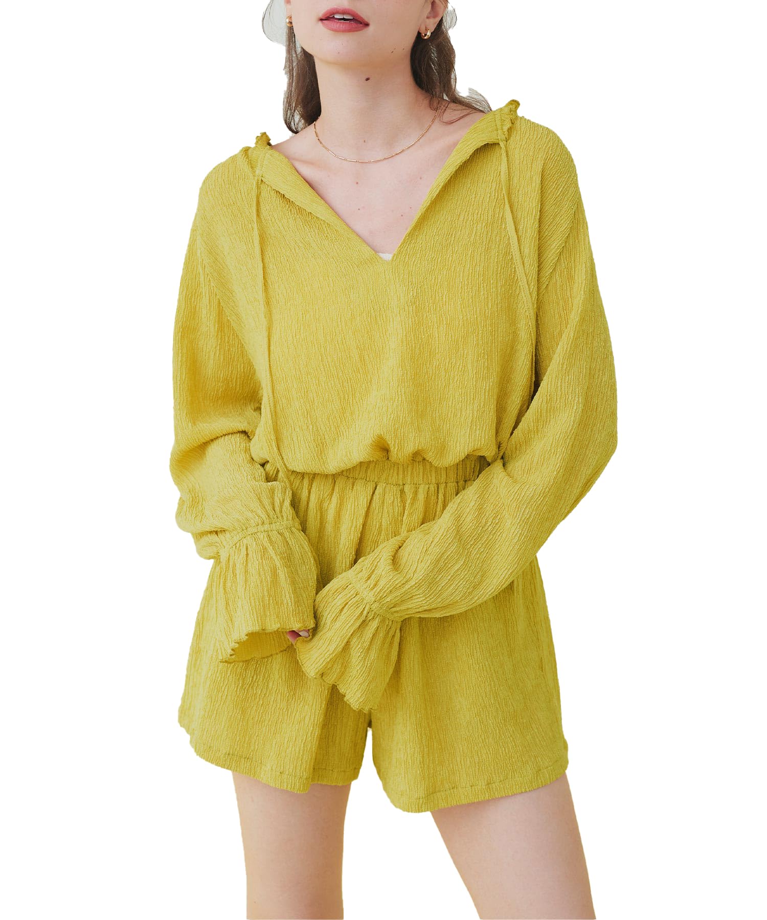 

Бесшовный комбинезон с длинным рукавом/рашгард DFXM0560 женский, лаймовый, размер L