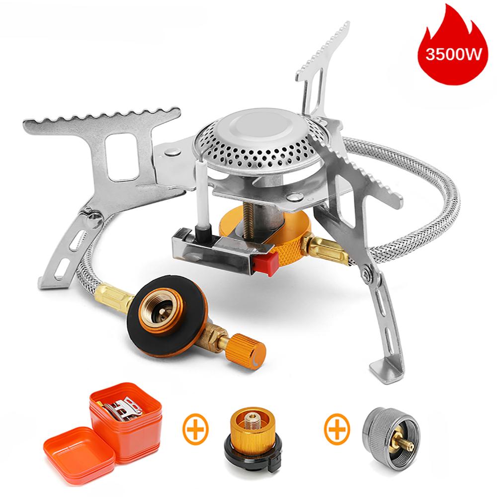 Outdoor Windproof Gas Stove Portable Tourist Camping Picnic Survive Burner 3500/5800W Big Power Foldable Hiking Barbecue Stove