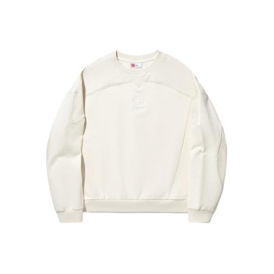 Li Ning Reignite Series Solid Color Loose Fit Crew Neck Sweatshirt Women Sweatshirt Off-White AWDU354-1
