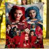 1pc Descendants The Rise of Red2 Theme Blanket - Digital Print, Polyester, Cozy for All Seasons, Perfect for Outdoor, Camping, and Travel