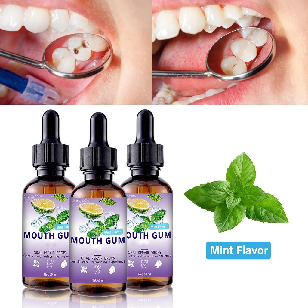Gums Regrowth Drops, Gums For Receding Gums, Gums Plus Liquid Drops Mouthwash, For Oral Care 60ml