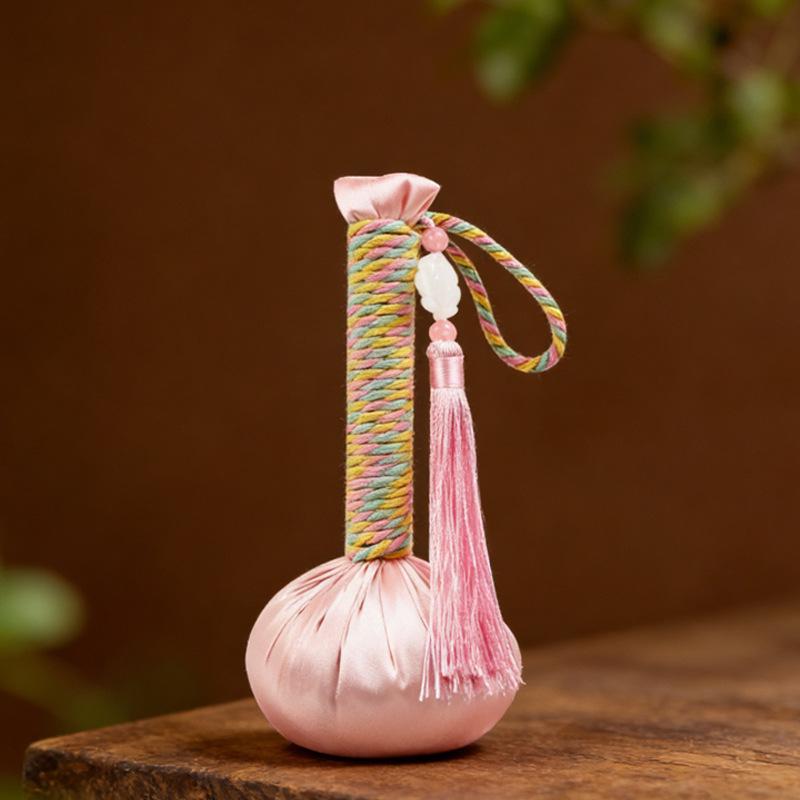 Year of the Horse Mugwort Meridian Massage Hammer - Solid Color Brocade Multifunctional Health Gift