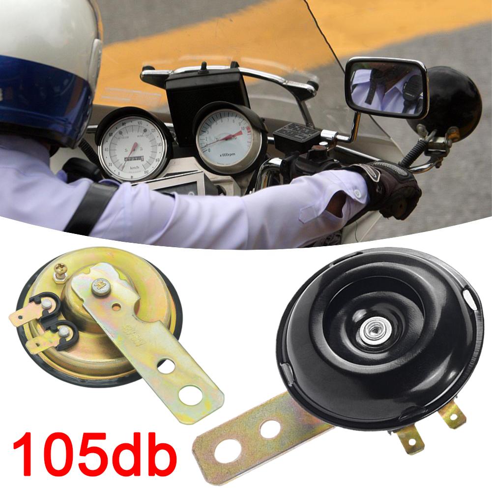 Motorcycle Horn 12V Super Loud Waterproof Round Speaker Universal Scooter Motorbike E-Bikes Modified Electric Horn Kit Accessory