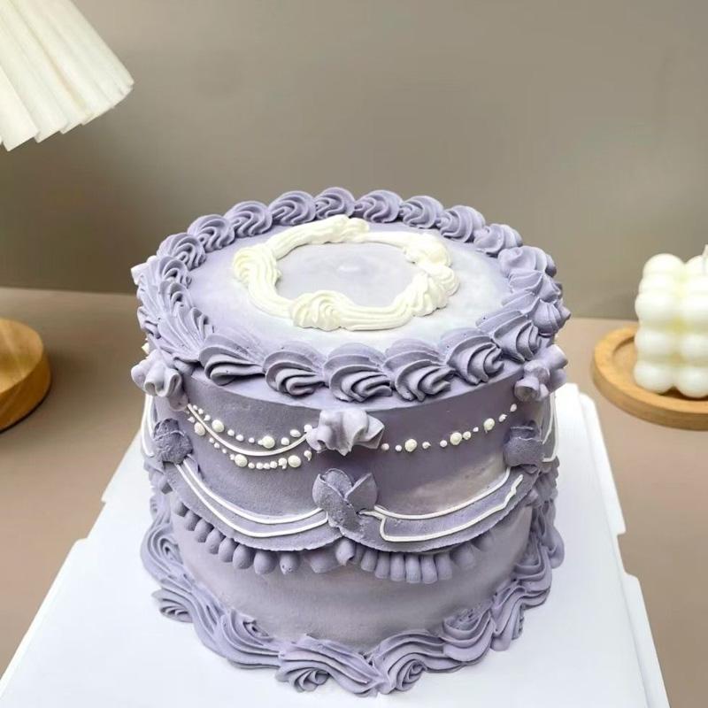 Korean Retro Decorated Small Fresh Simulation Birthday Cake Model Plastic Decoration Showcase Sample Display Photography Props