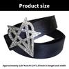 Studded Belt with Metal Eyelets PU Leather Waist Strap Band Punk Gothic Waist Sash with Star Heart Decor for Daily Wear
