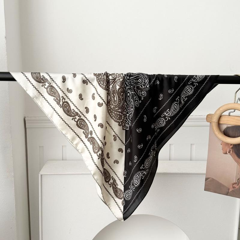 Polka Dot Silk Scarf Square Scarf High-end New Versatile Decorative Scarf Scarf Scarf Neck Cashew Flower Scarf Shawl Can Be Used As a Tube Top