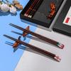 Chinese Style Wooden Chopsticks Gift Box Japanese 4 Pairs Of Chopsticks + 4 Pcs Chopstick Rest Creative Housewarming Gift Pack