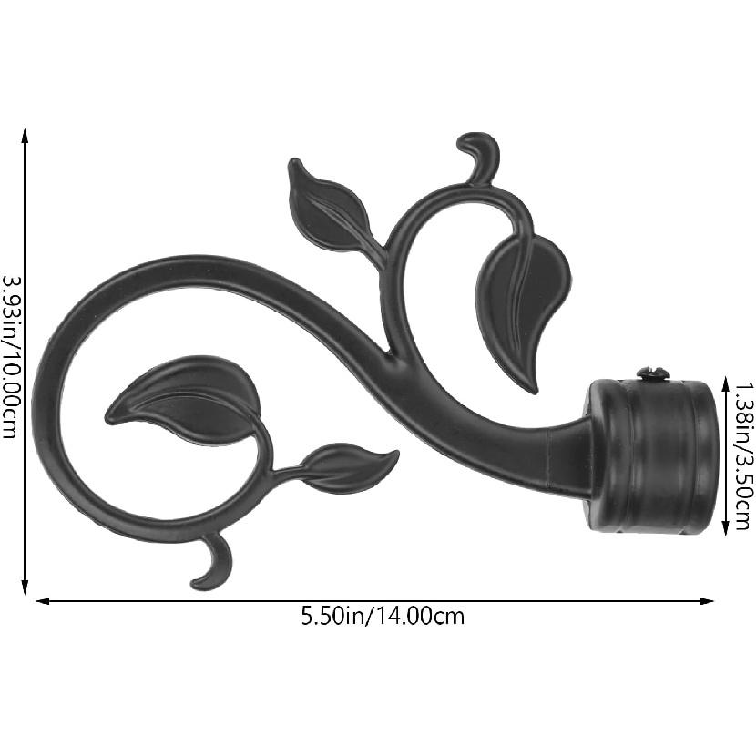 2pcs Black Curtain Rod Ends Decorative Curtain Pole Finials Standard Rods Vintage Boho Style Finials for Living Room Bedroom Home DeCor