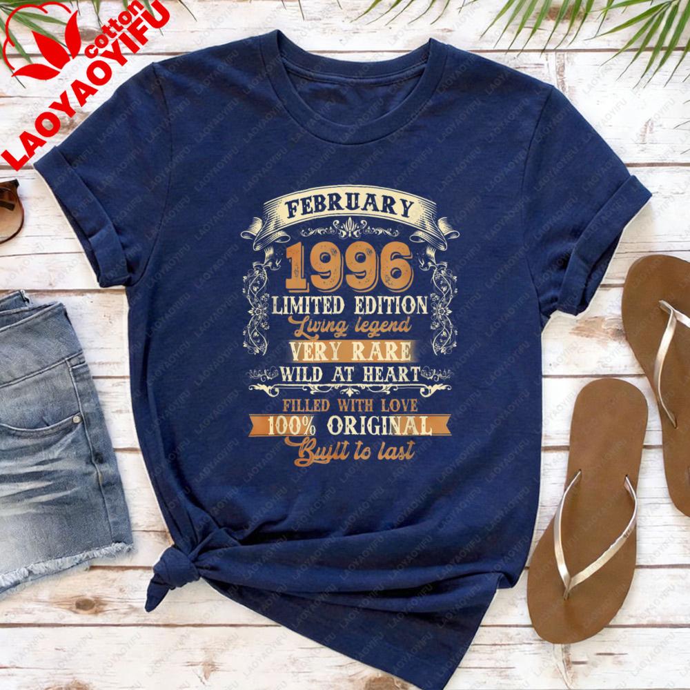 1996 Birthday Legend Women TShirt Cotton Short Sleeve Casual Fashion Summer Top Birthday Party Gift for The 30th Birthday