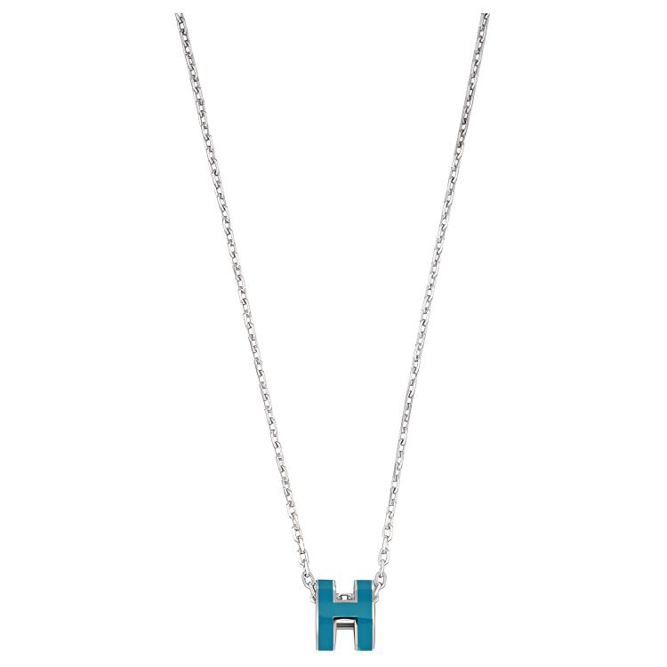 Hermes Mini Pop H Fashion Versatile Palladium Necklace Women necklace H147992FP79