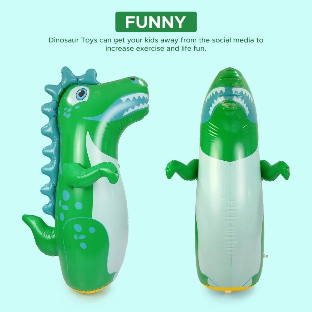 Inflatable Bounce-Back Punching Toy Rebound Type Dinosaur Model Blow Up Boxing Standing Sandbag Sport Activity Interactive Toy