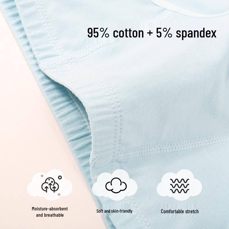 Boys' A-Grade Pure Cotton Briefs - Solid Color, No-Pinch Fit