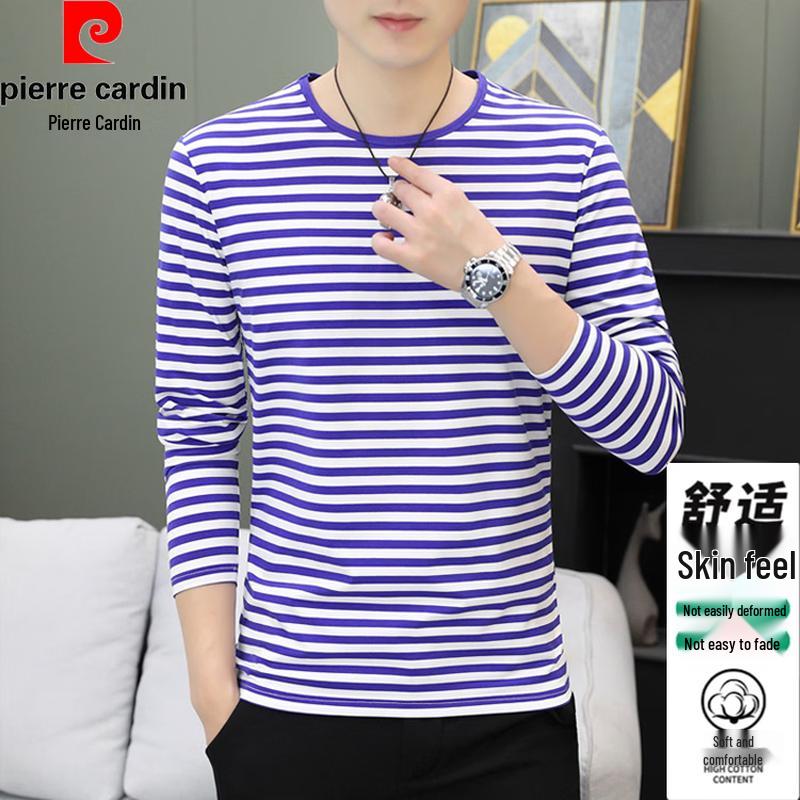 Pierre Cardin Men s Retro Striped Color Block Long Sleeve T-Shirt 3XL