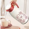 Large Capacity Red Glass Lined Insulated Water Kettle - A Pair for Home Use, Ideal for Weddings