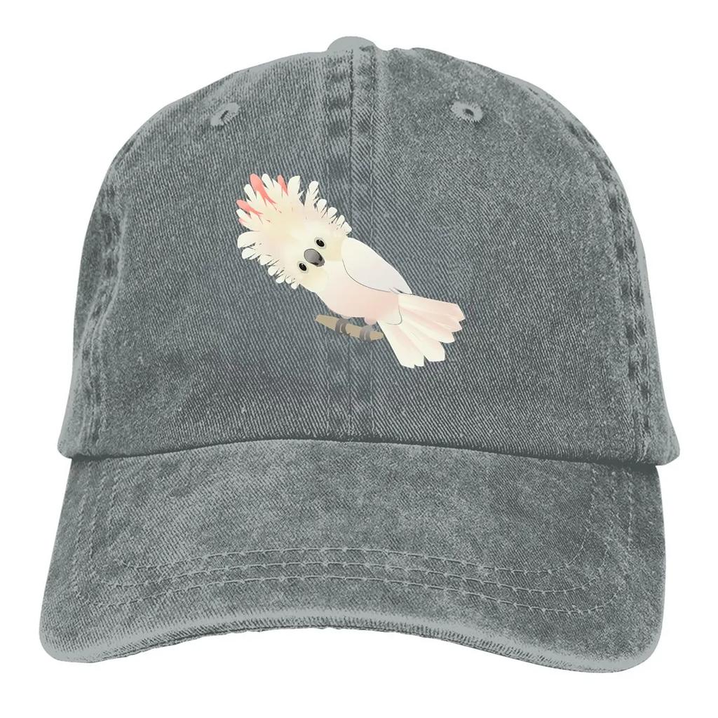 Pure Color Dad Hats Salmon Crested Cockatoo Women's Hat Sun Visor Baseball Caps Parrot Birds Pet Peaked Cap