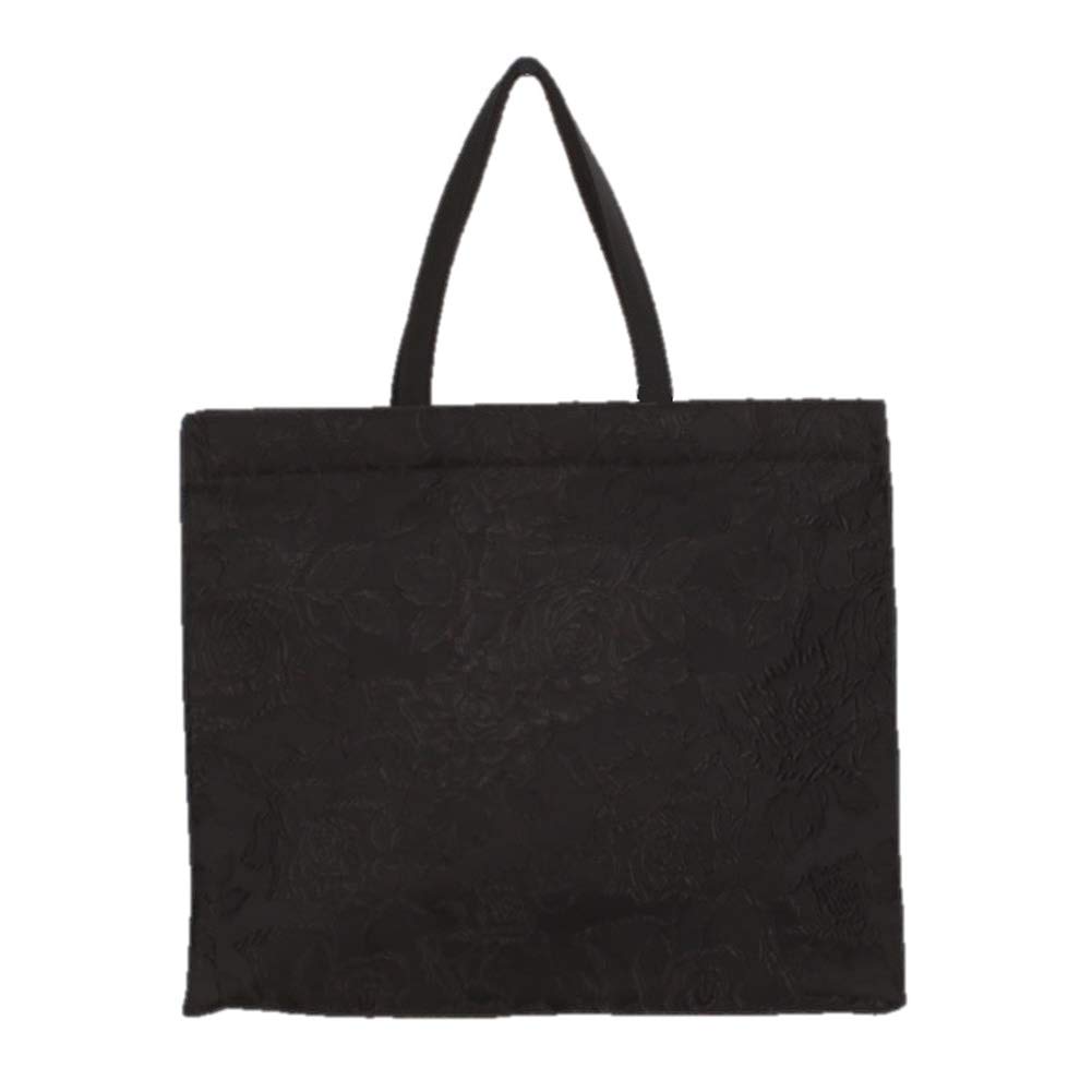 [haruju] Официальная сумка-тоут, Сумка через плечо, Черная, Формат А4, Горизонтальная, Цветочный узор