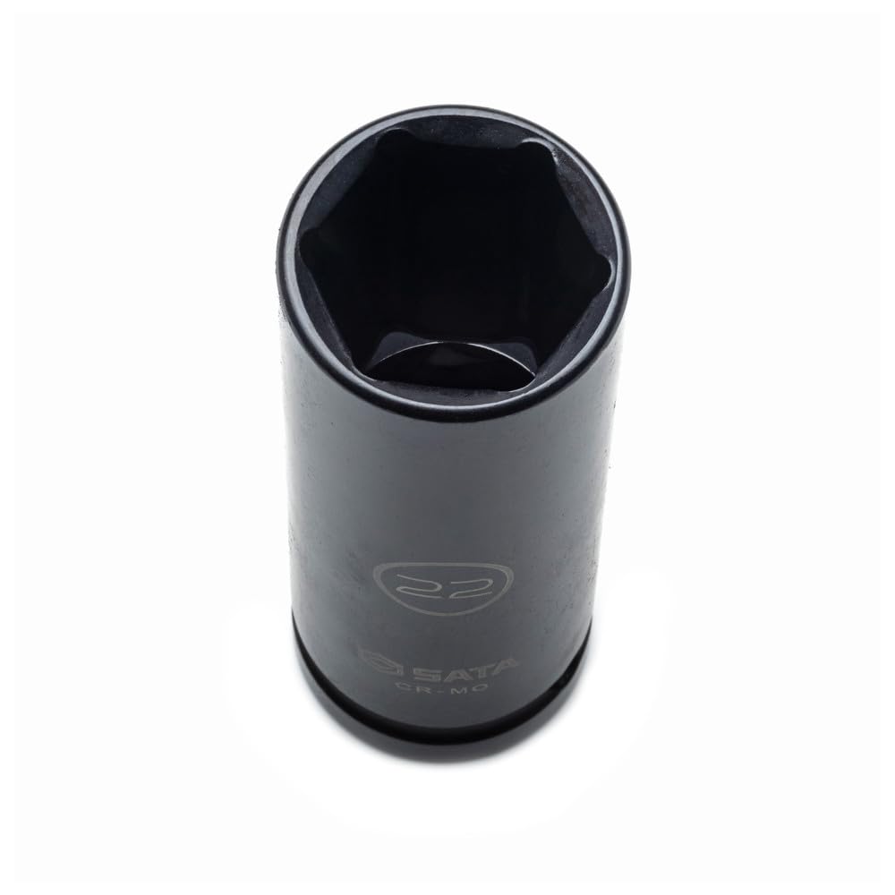 SATA ST34399T Drive Standard and Deep Impact Socket Metric Chrome Molybdenum Body 26-Piece 1/2-Inch Thin-Wall Set, Size,