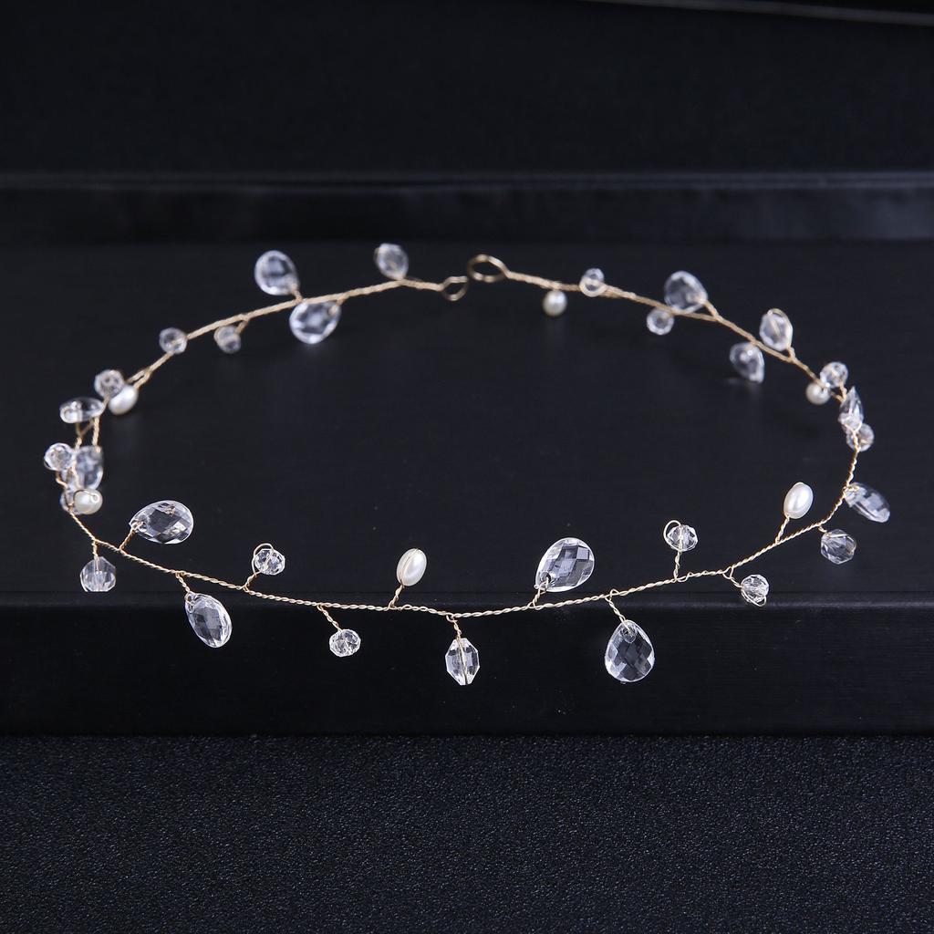 DIEZI Elegant Women Hair Accessories Bridal Headband Crystal Pearl Hairband Head Ornament Ladies New Hair Jewelry For Wedding
