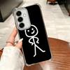 Funny Stickman Matchman Plating Phone Case For Samsung A17 A07 A37 A57 A16 A56 A15 A55 A14 A54 A13 A53 A26 A36 A25 A35 A24 A34 A