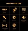 UHF Metal Wireless Microphone with Infrared Frequency Matching for Singing (One-to-Two)