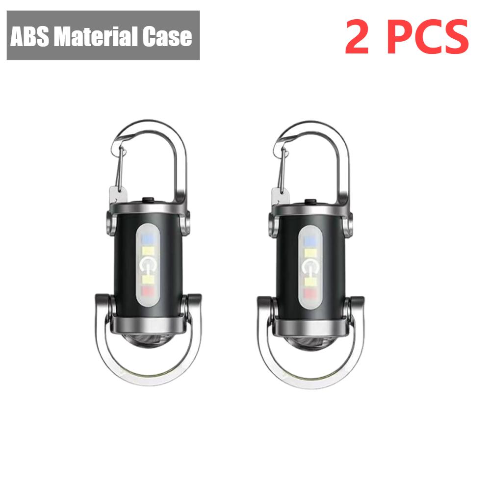 Mini COB Work Light Rechargeable LED Flashlight 7 Modes Emergency Keychain Light Waterproof Keyring Camping Hiking Pocket Lamp