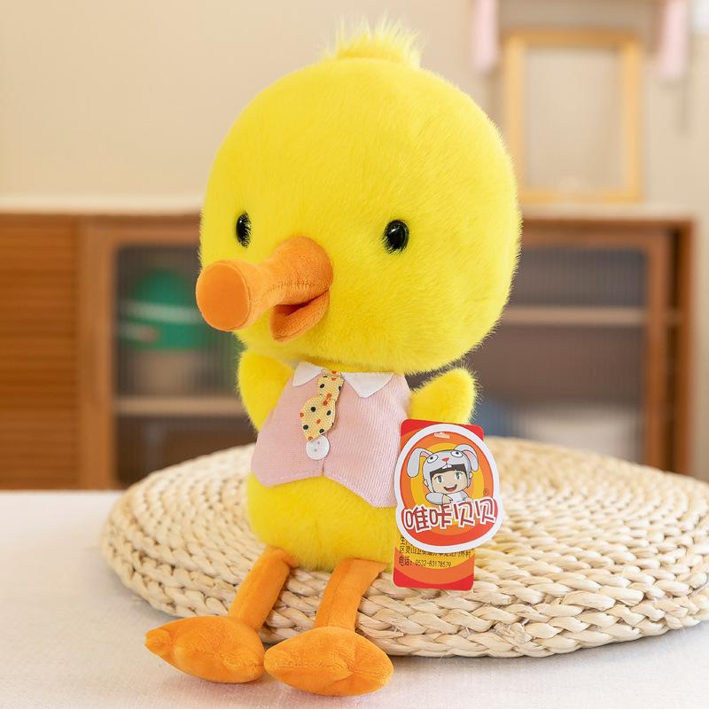 Cartoon Travel Duck Plush Toy Cute Little Yellow Duck Doll with Hat Children Rag Doll Gift