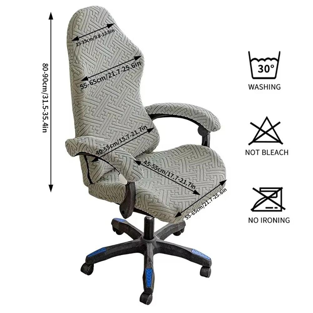 1Pcs Elastic Stretch Chair Cover Set Fleece Jacquard Dustproof Gaming Chair Covers Universal with Armrest Cover